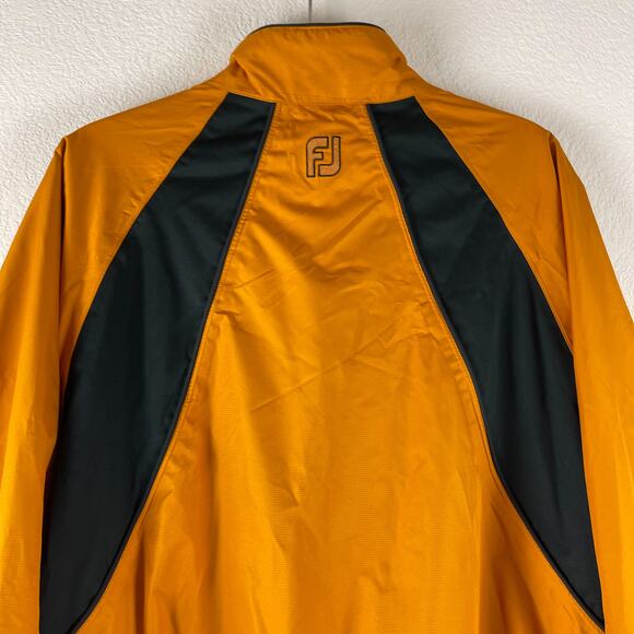 FootJoy Dryjoy Tour Golf Windbreaker Jacket Mens Large Yellow Full Zip - Picture 11 of 15